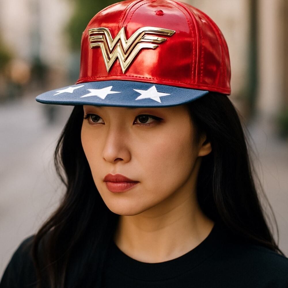 DC Comics Originals Wonder Woman Hat Snapback Red High Profile OS Baseball Cap